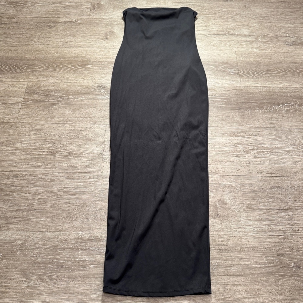 Forever 21 Maxi Dress Womens Small Black Knit Bodycon Minimalist Chic Cocktail